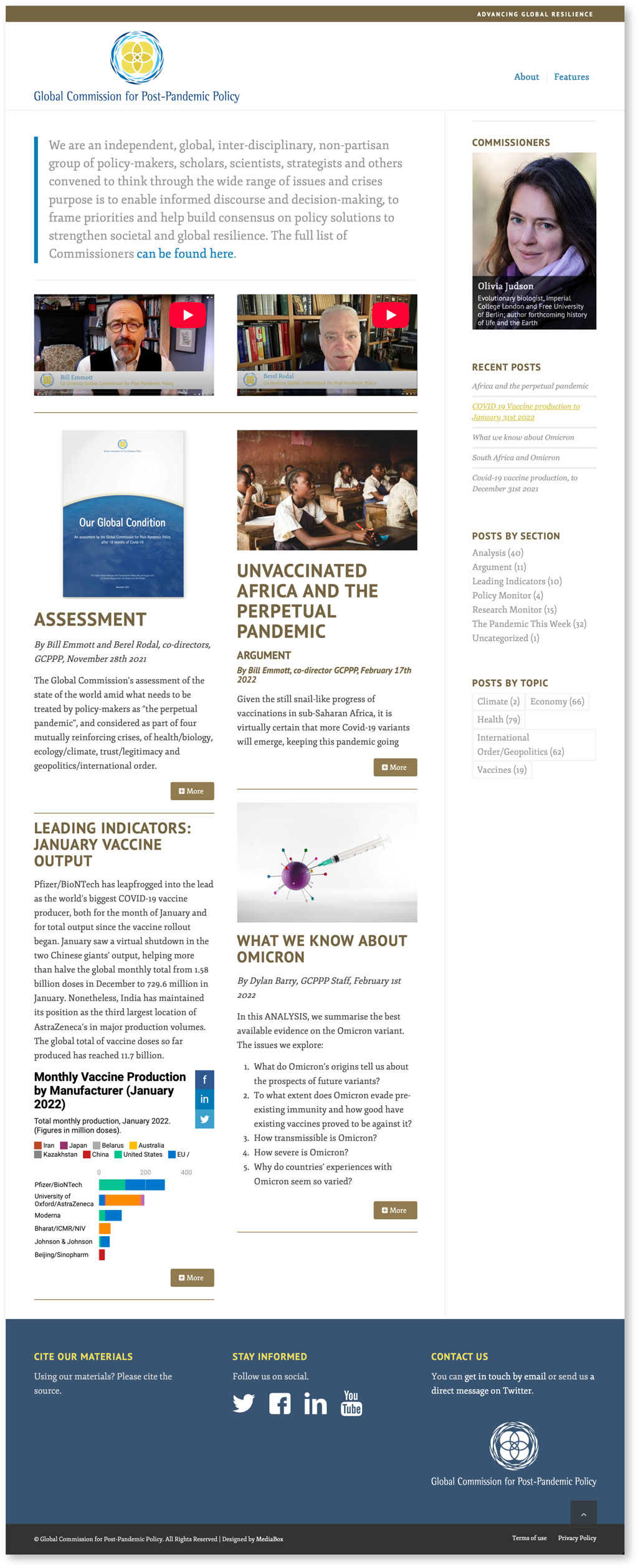 Global Commission for Post-Pandemic Policy - Pandemic homepage