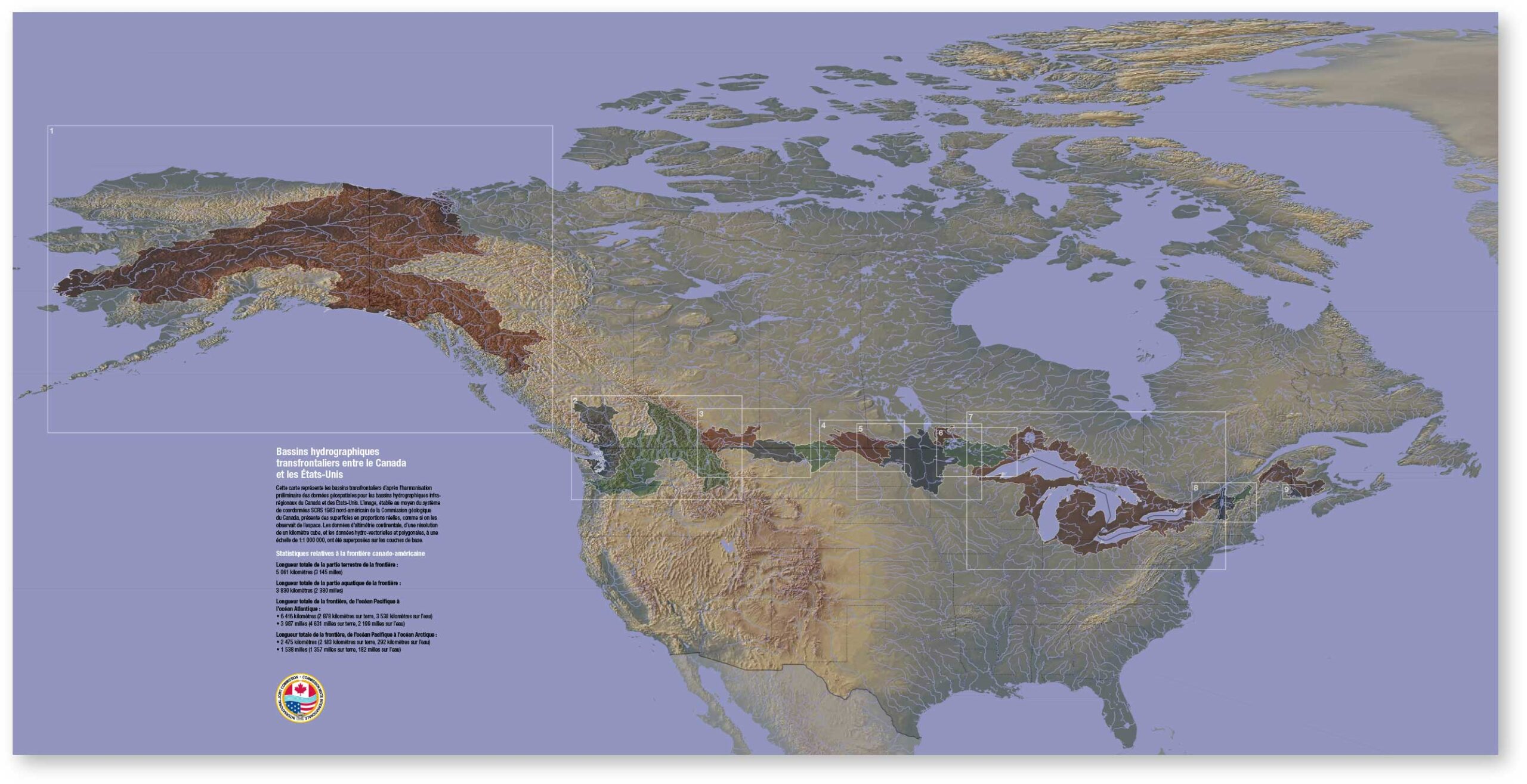 International Joint Commission Activities Map brochure, large map side