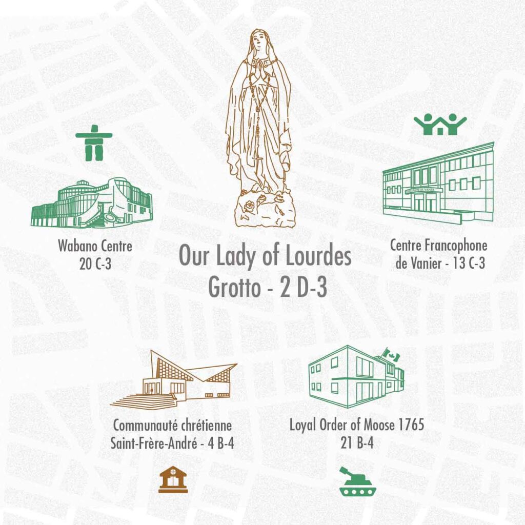 stylized illustrations of local landmarks