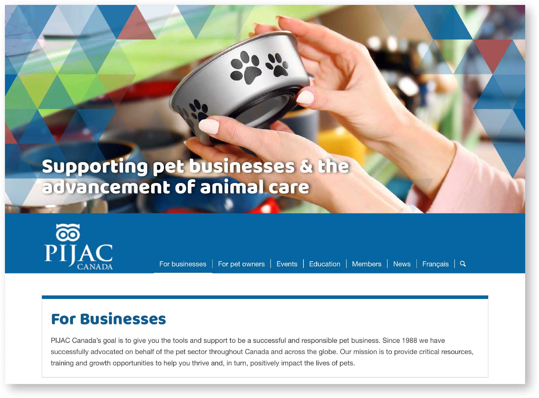PIJAC business page snapshot