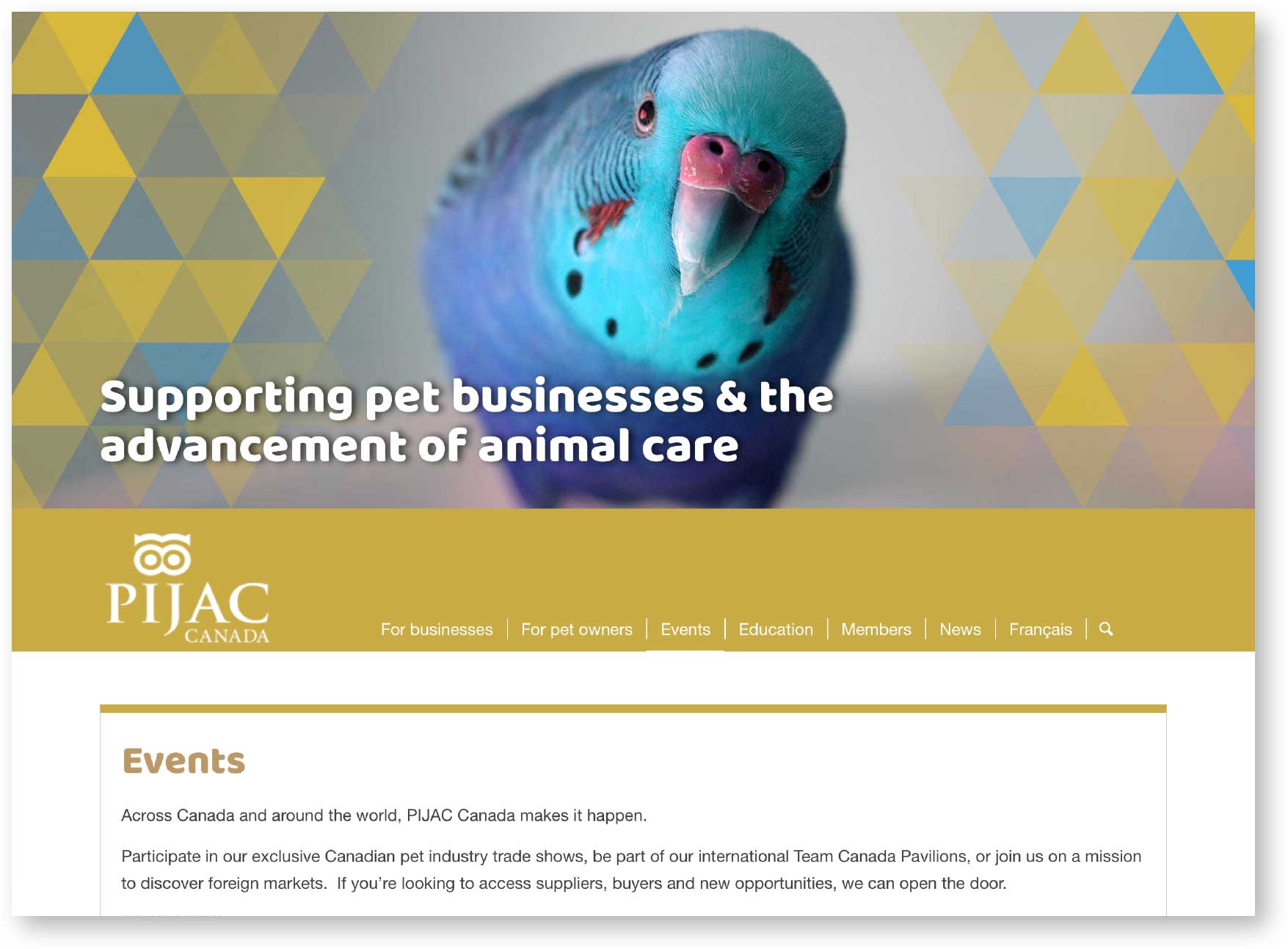 PIJAC events page snapshot